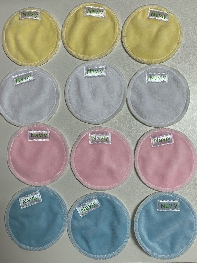 Make-up remover pads – Navly bamboo make-up pads, make-up cleansing pads with laundry bag, super soft, washable, reusable, wipes face eye clean for women and men (12 pieces)